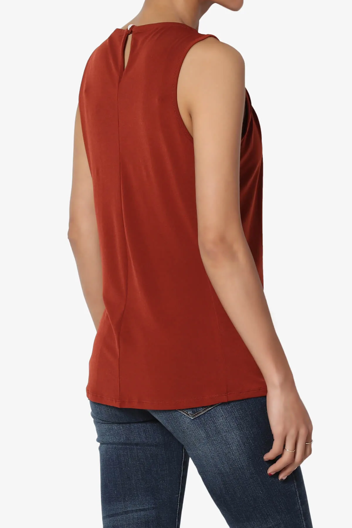 Chaffee Pleat Neck Tank Top PLUS