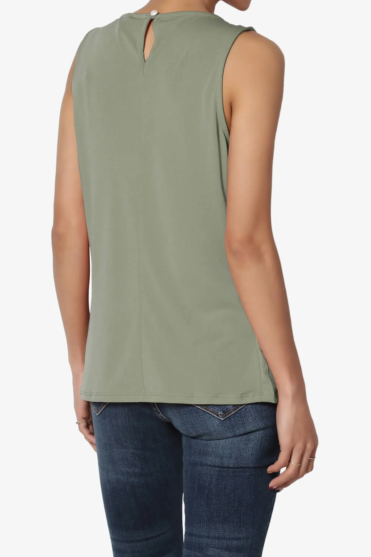 Chaffee Pleat Neck Tank Top PLUS