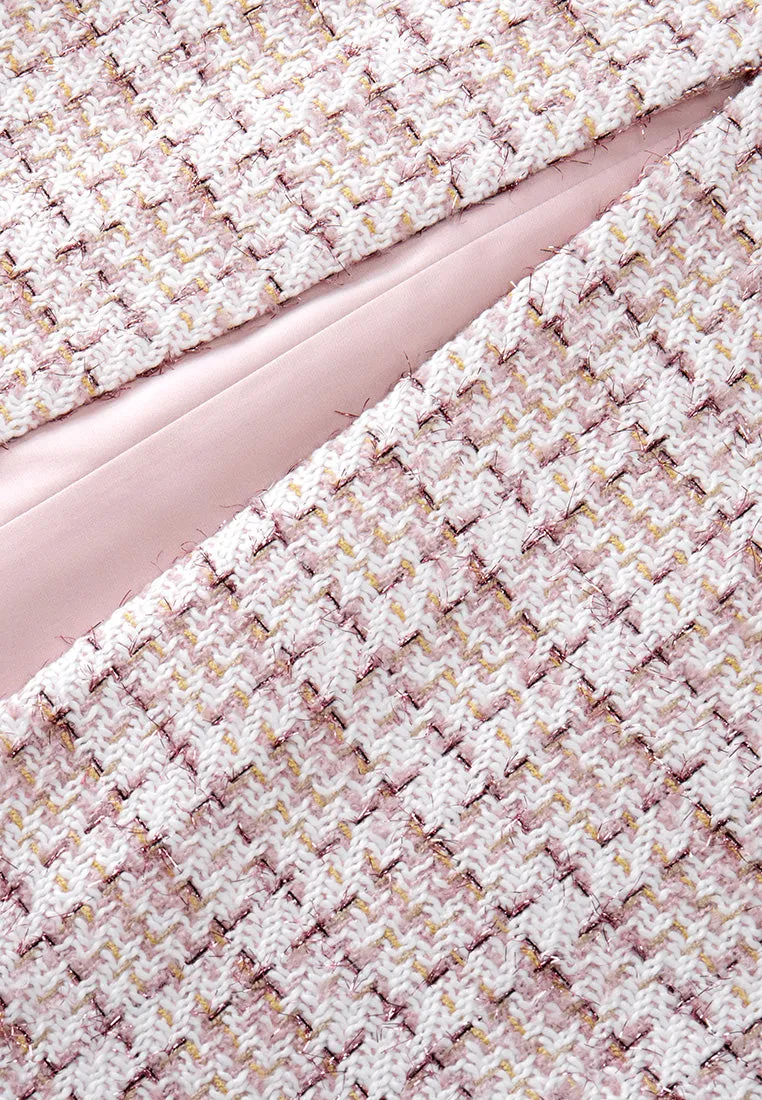 Checked Flap-detail Slit-detail Skirt