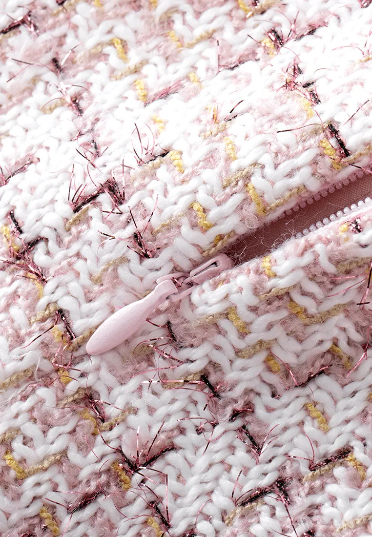 Checked Flap-detail Slit-detail Skirt