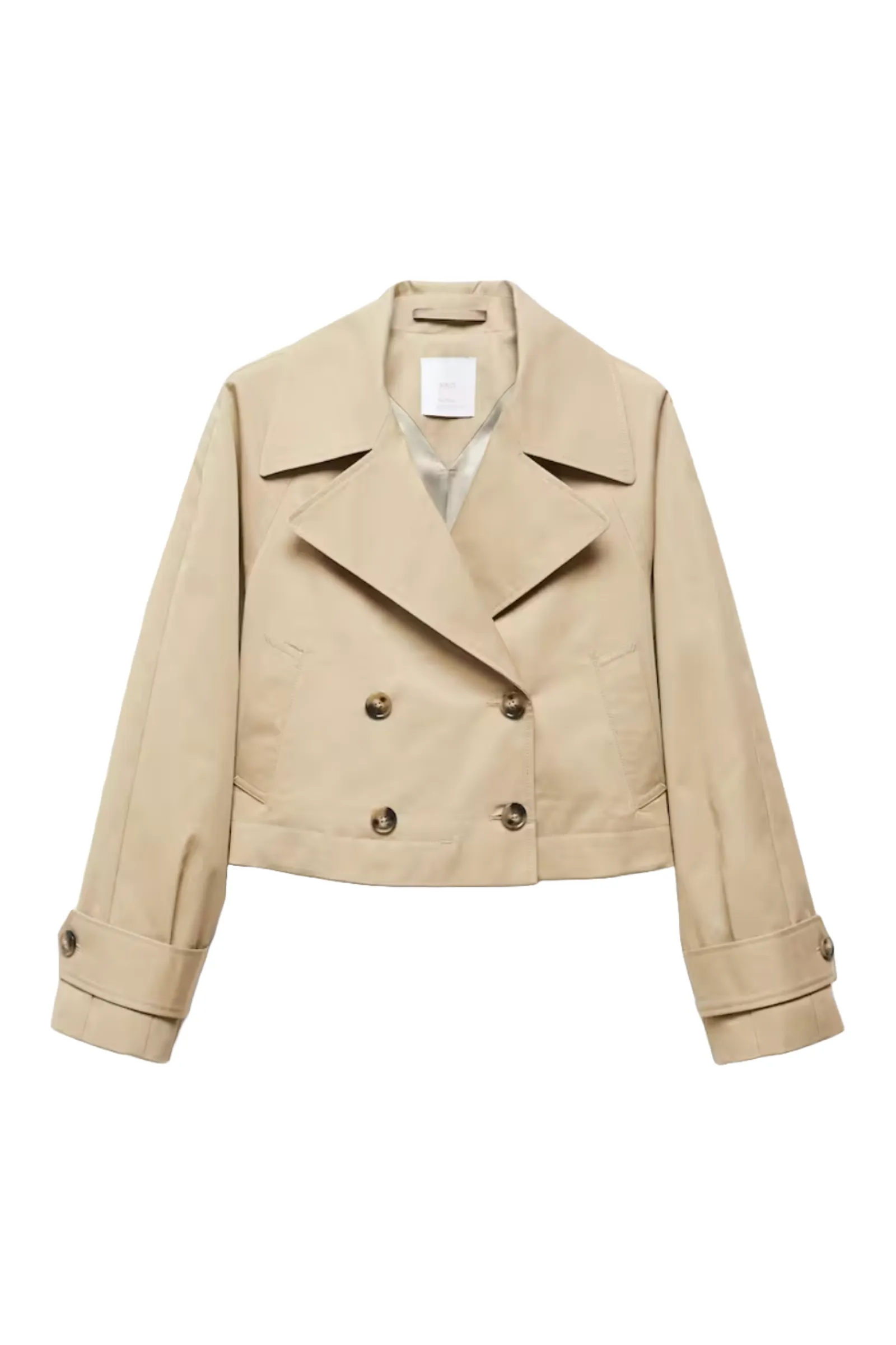 Cropped Trench Coat With Lapels