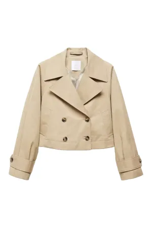 Cropped Trench Coat With Lapels