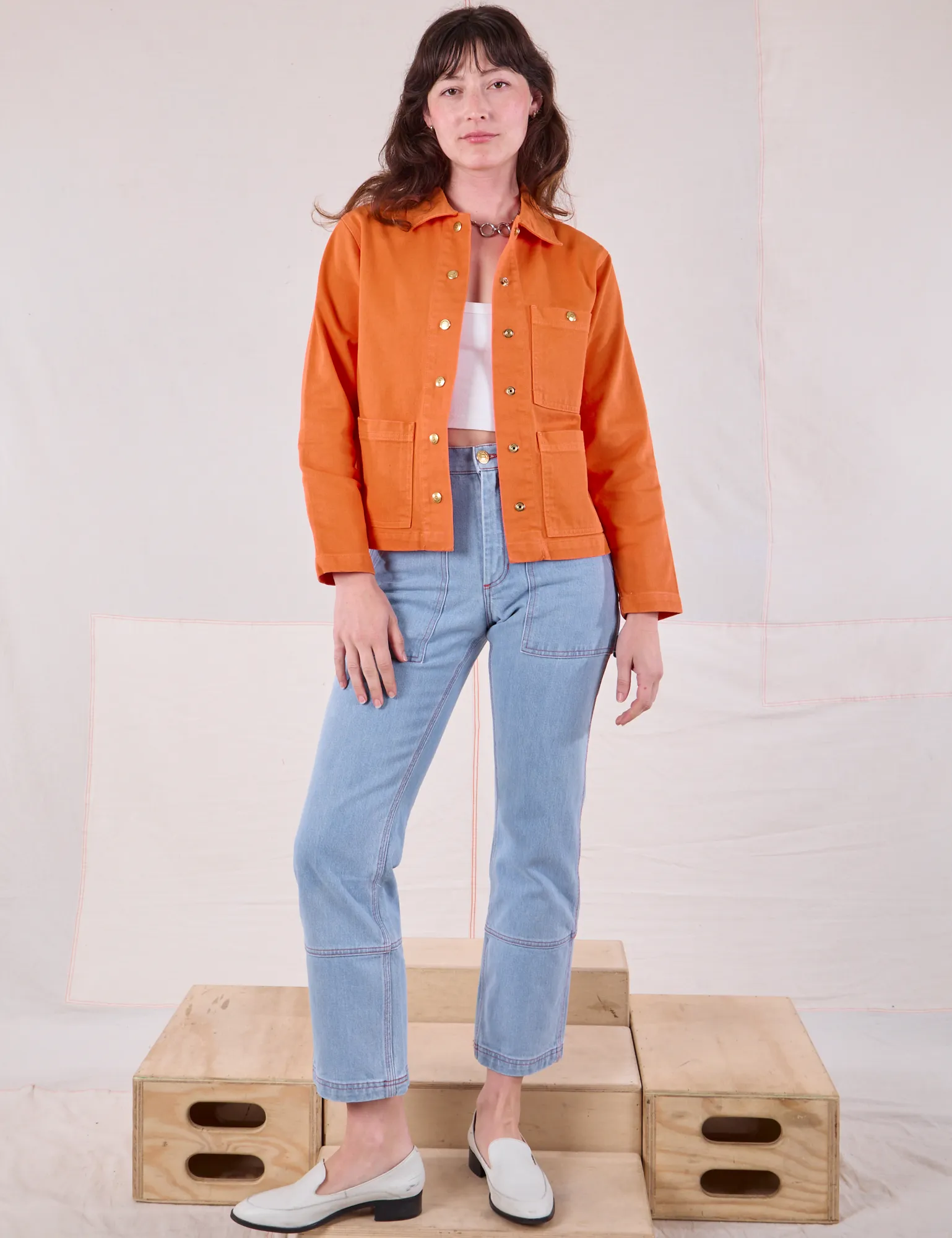 Denim Work Jacket - Construction Orange