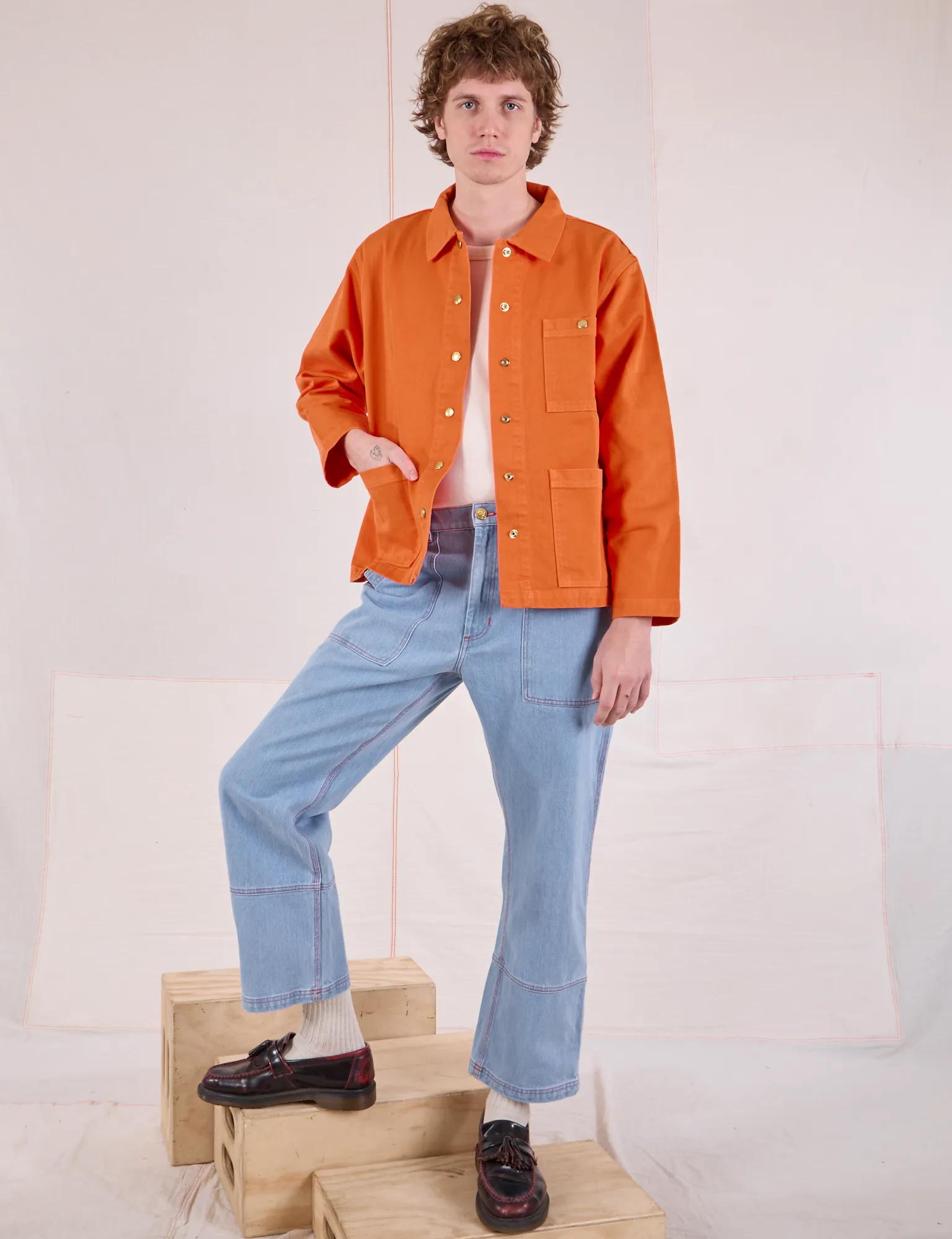 Denim Work Jacket - Construction Orange