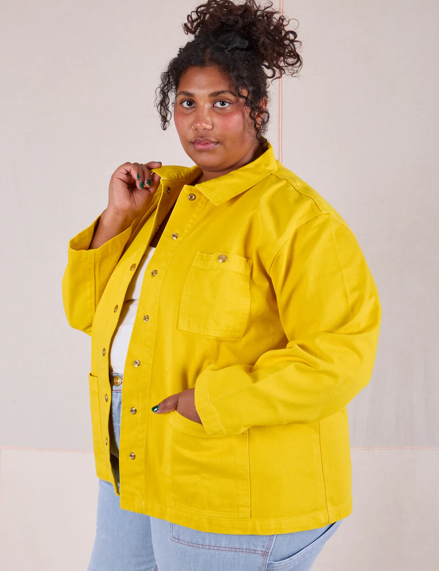 Denim Work Jacket - Golden Yellow