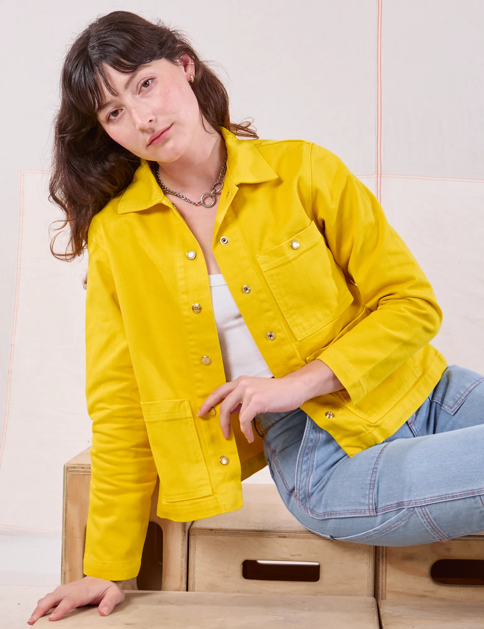 Denim Work Jacket - Golden Yellow