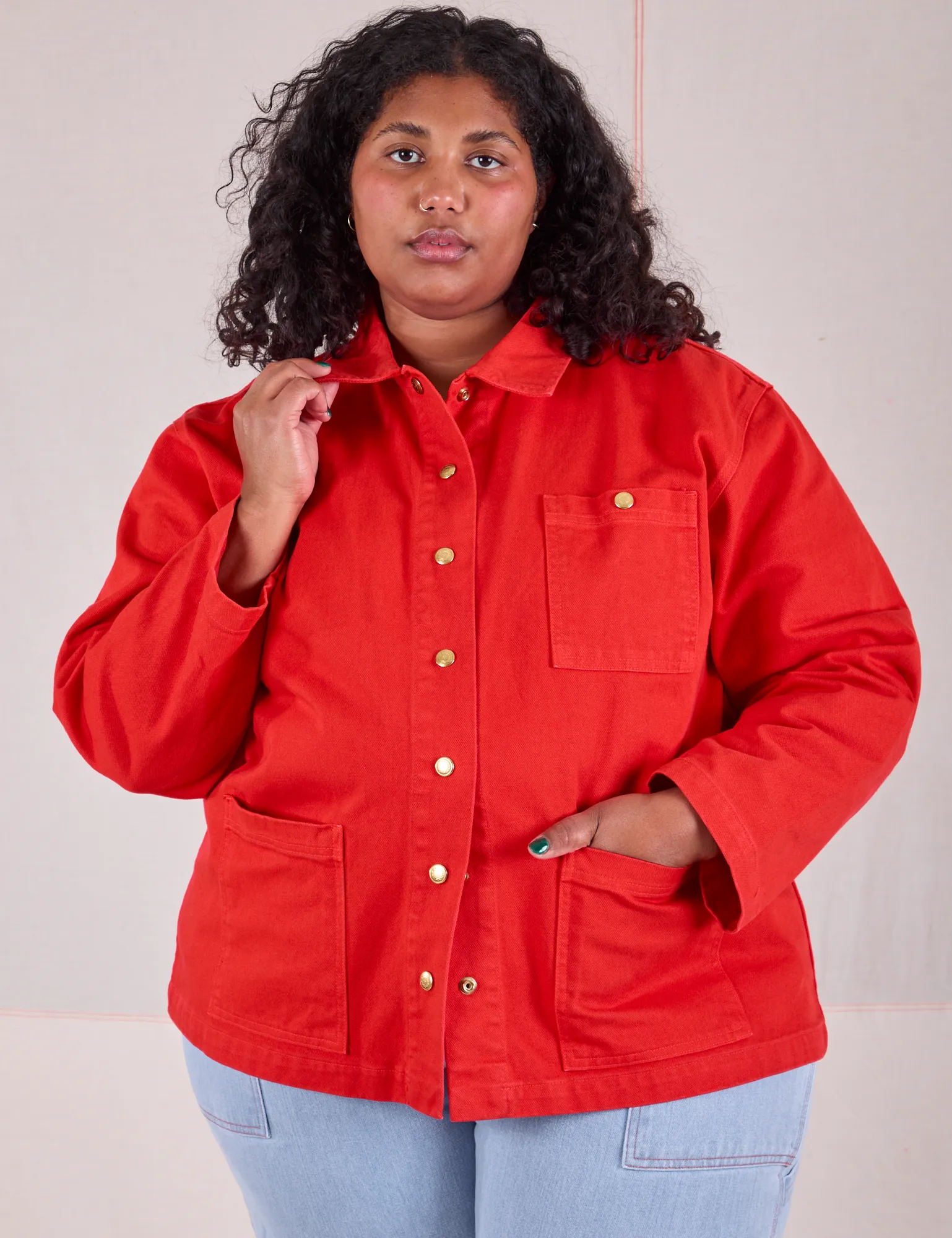 Denim Work Jacket - Mustang Red