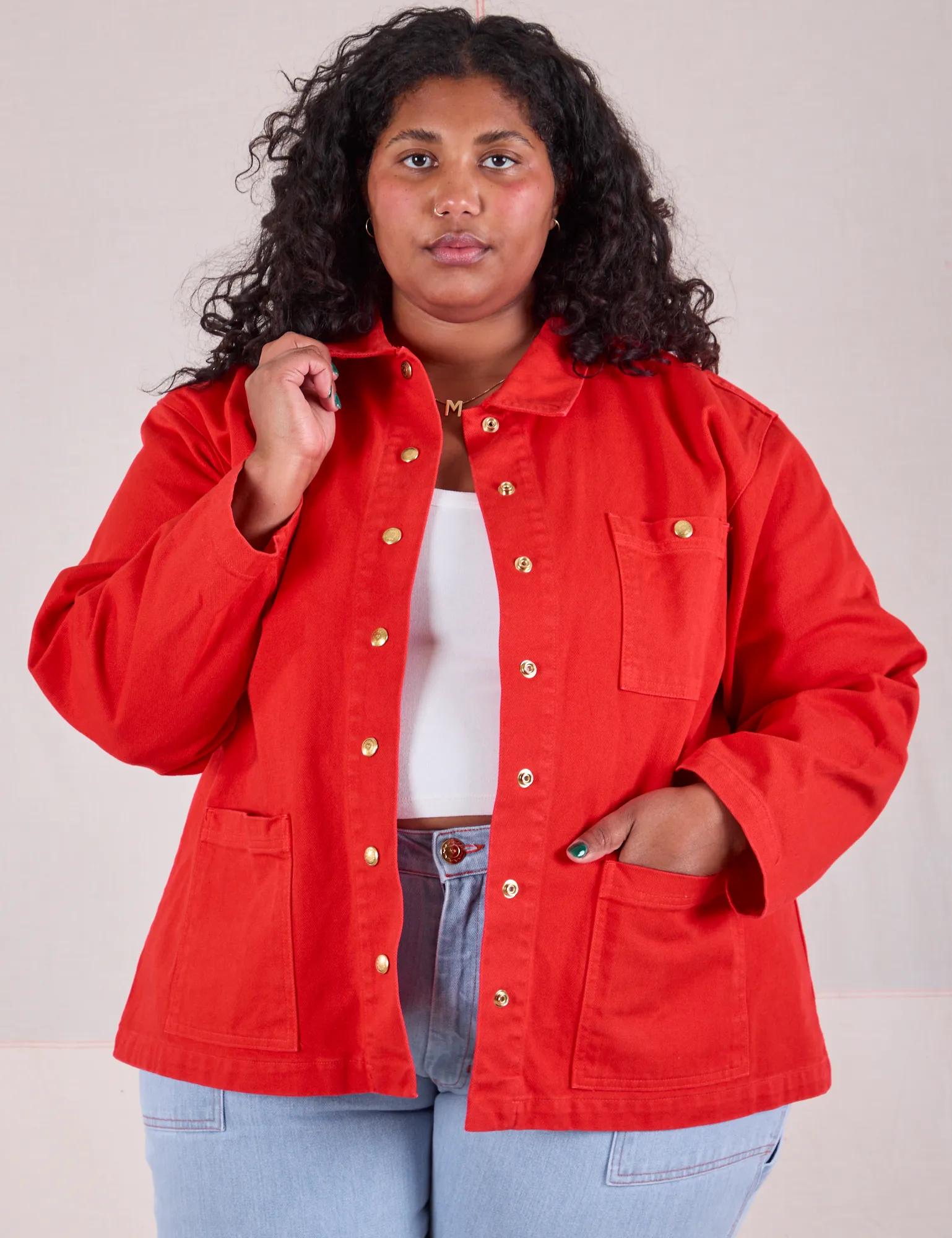 Denim Work Jacket - Mustang Red