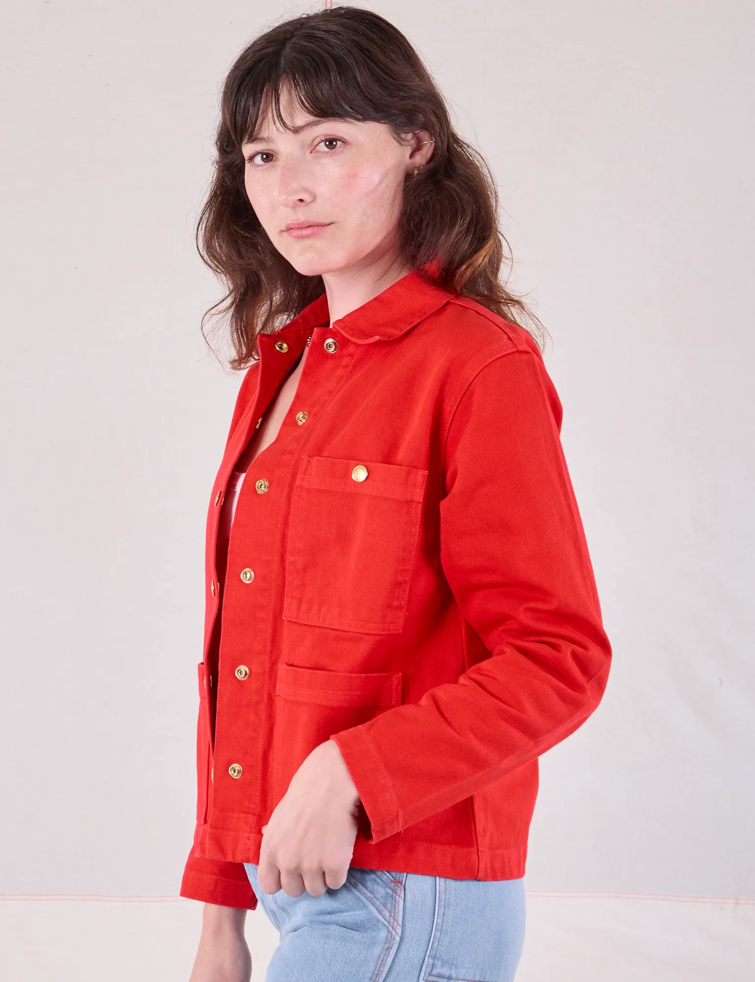 Denim Work Jacket - Mustang Red