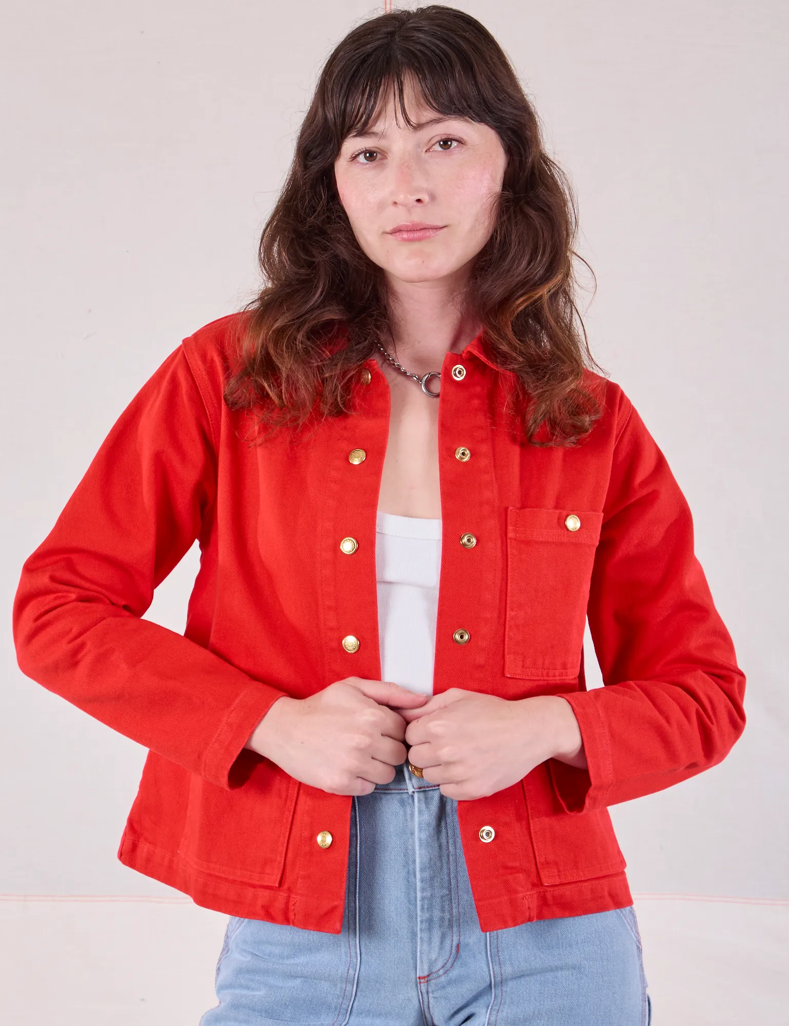Denim Work Jacket - Mustang Red