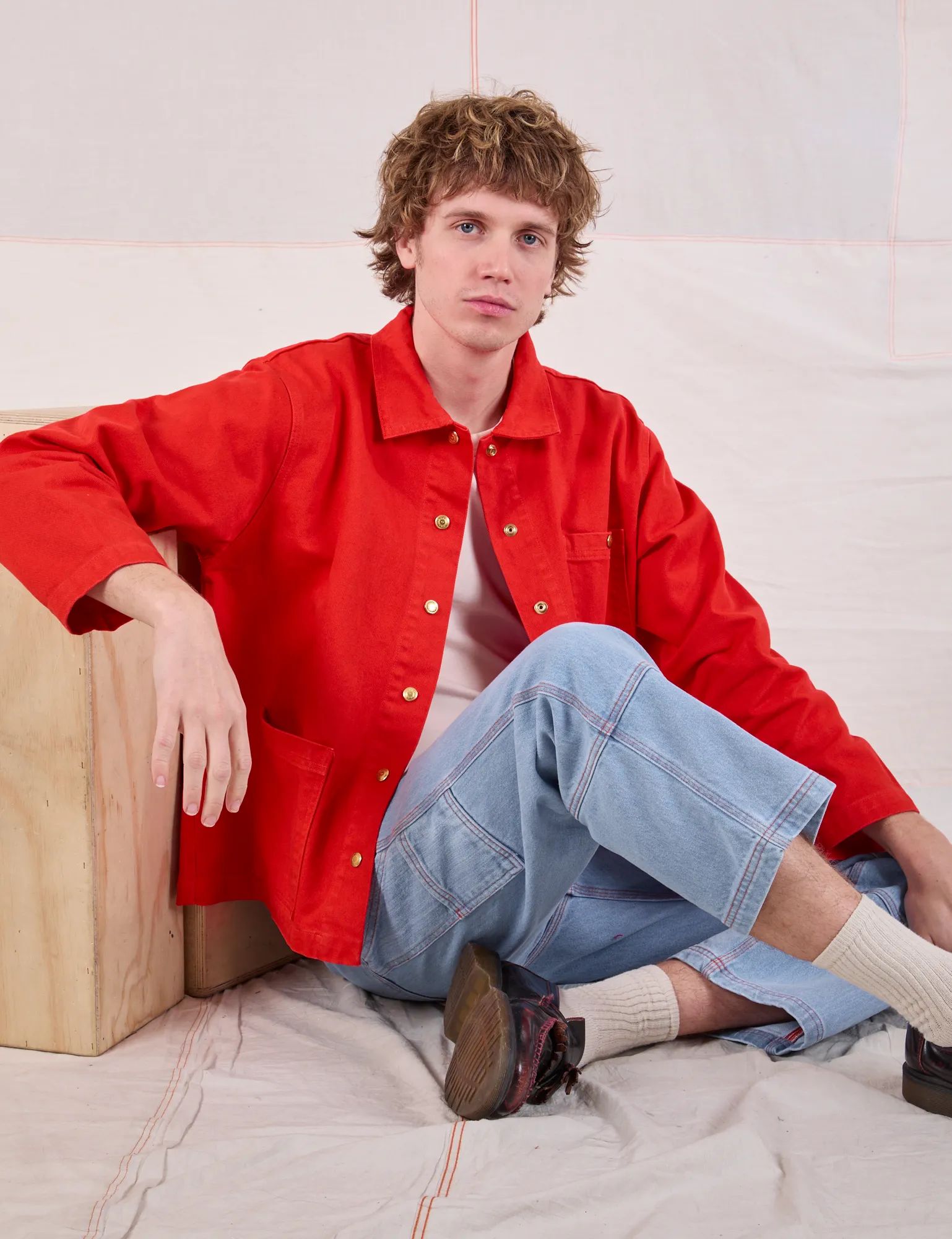 Denim Work Jacket - Mustang Red