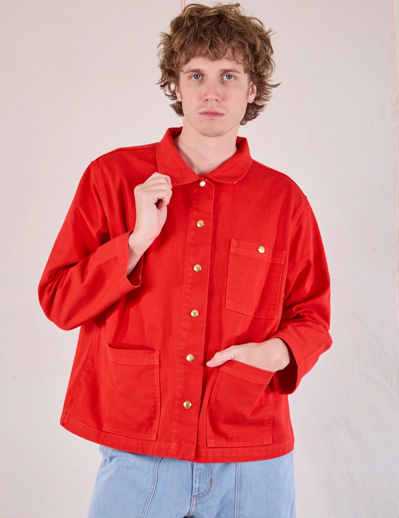 Denim Work Jacket - Mustang Red