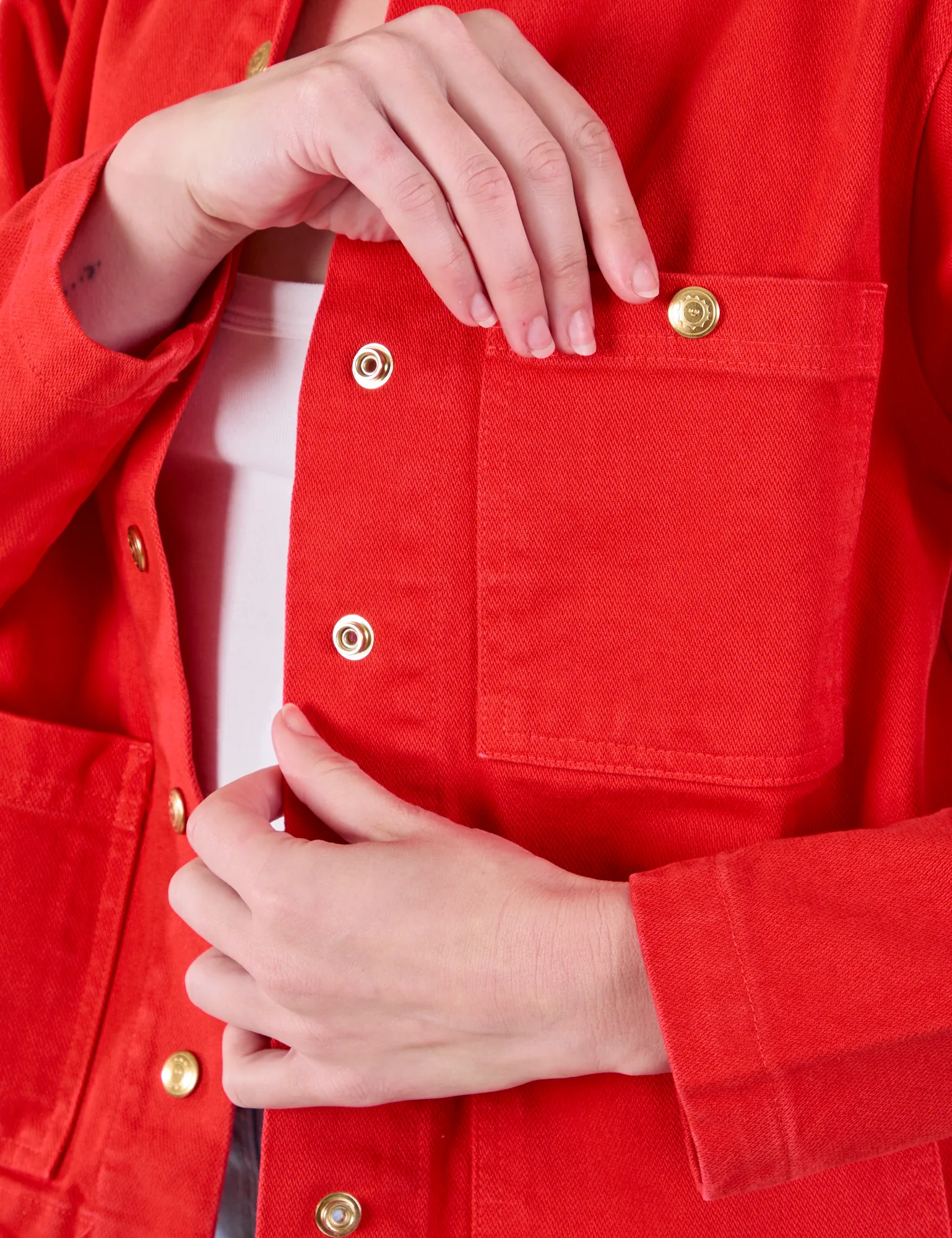 Denim Work Jacket - Mustang Red
