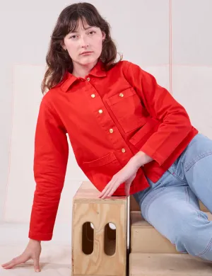 Denim Work Jacket - Mustang Red