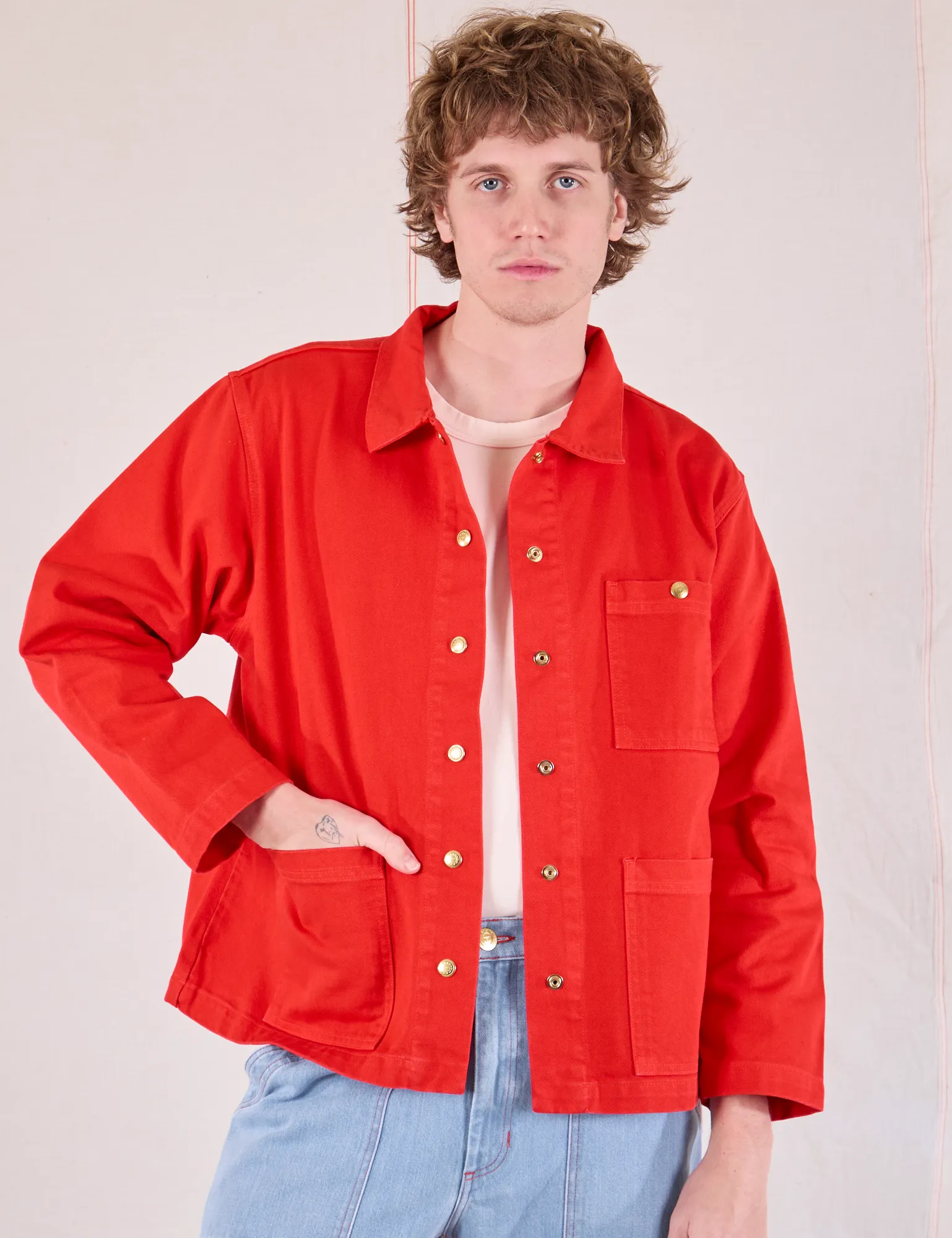 Denim Work Jacket - Mustang Red
