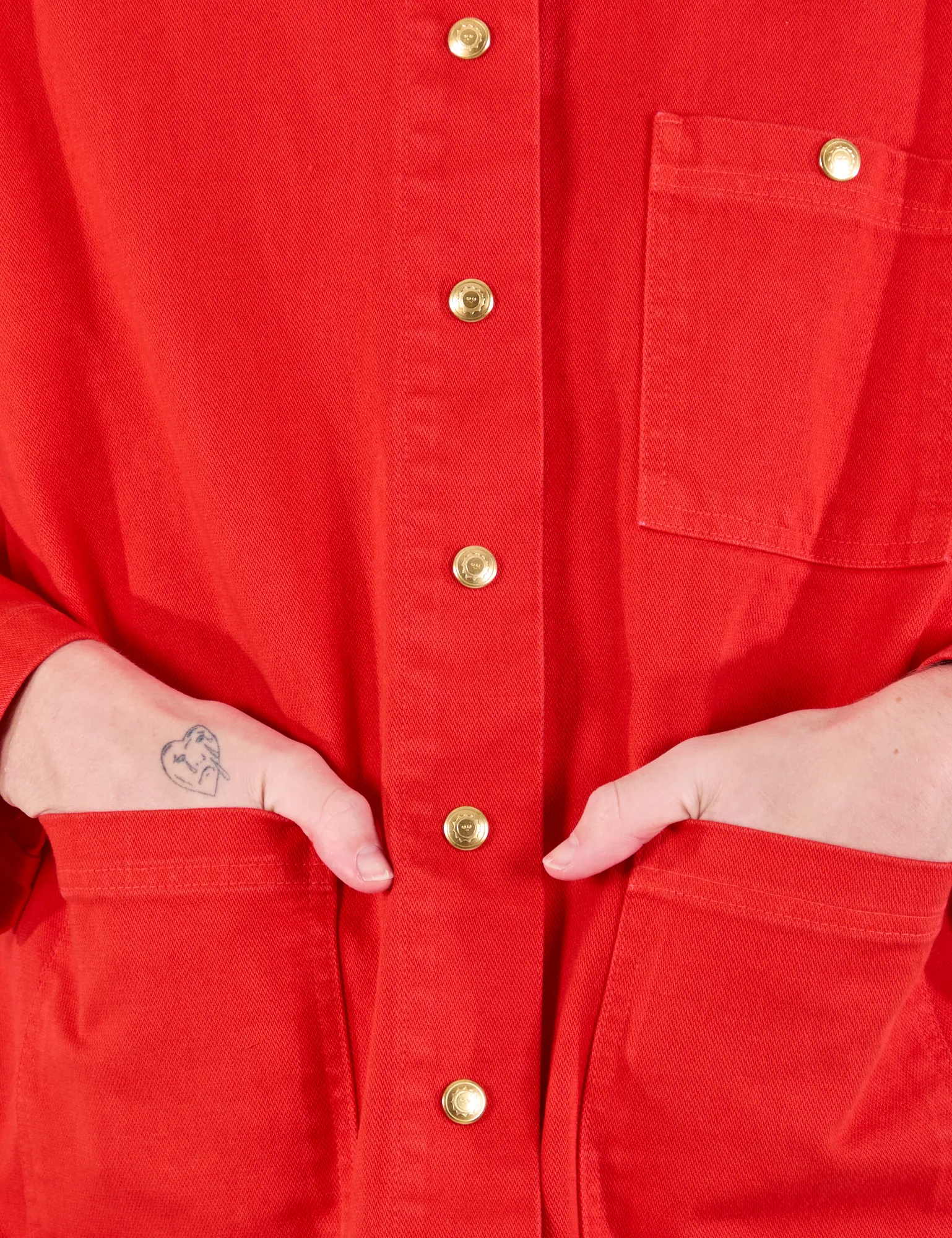 Denim Work Jacket - Mustang Red