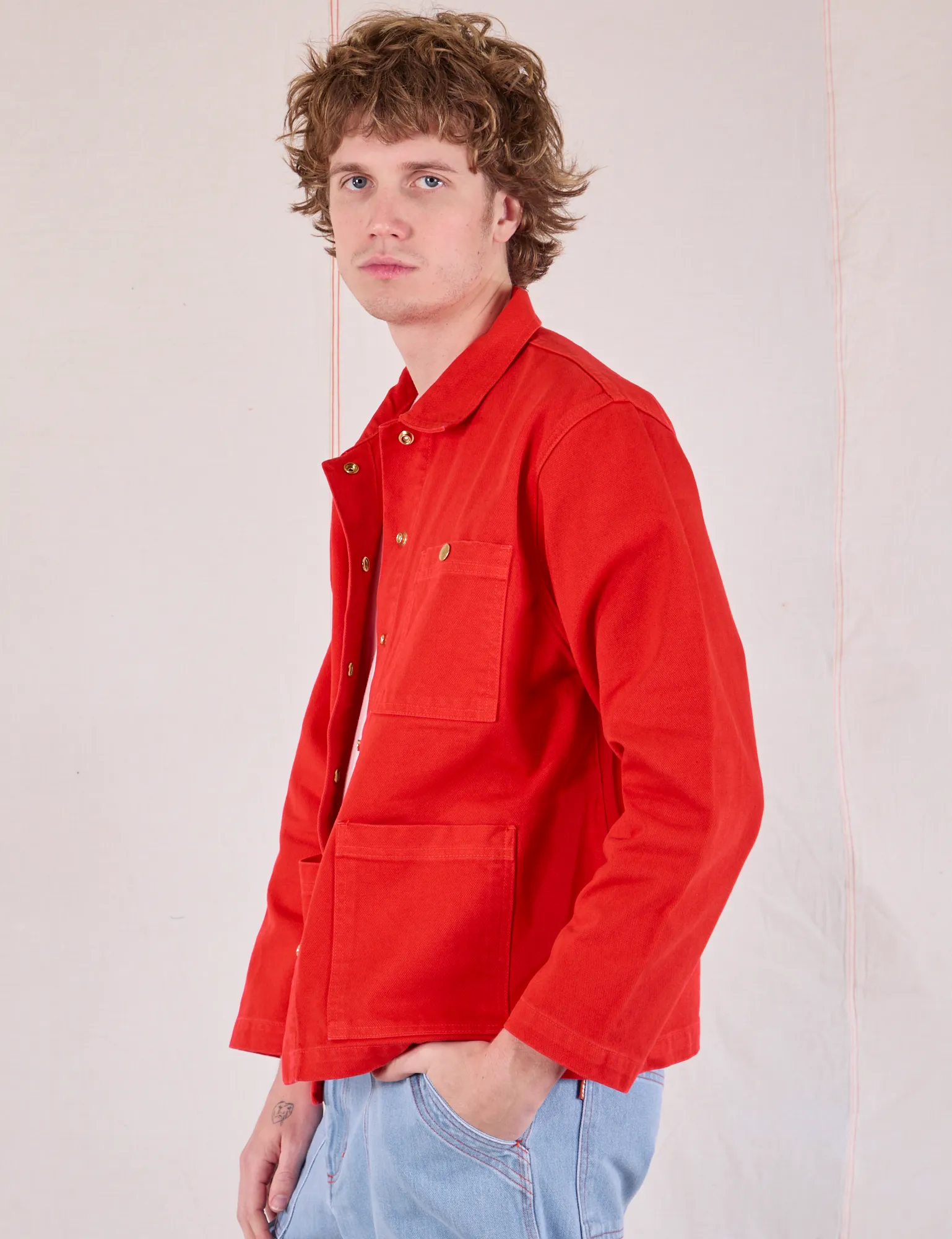 Denim Work Jacket - Mustang Red