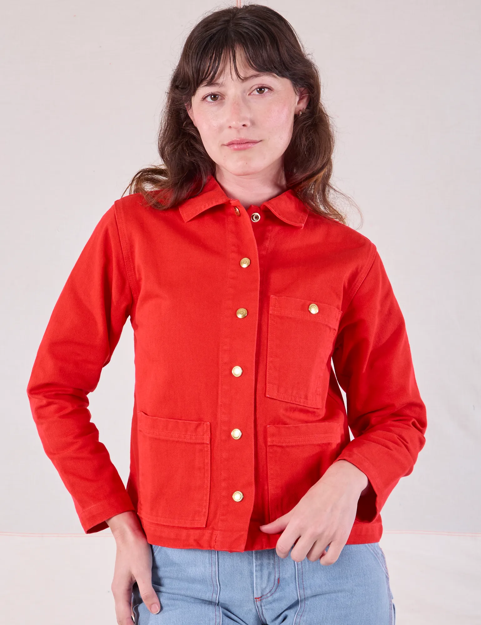 Denim Work Jacket - Mustang Red