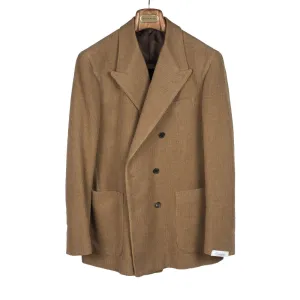 Double-breasted jacket in camelhair & cotton corduroy