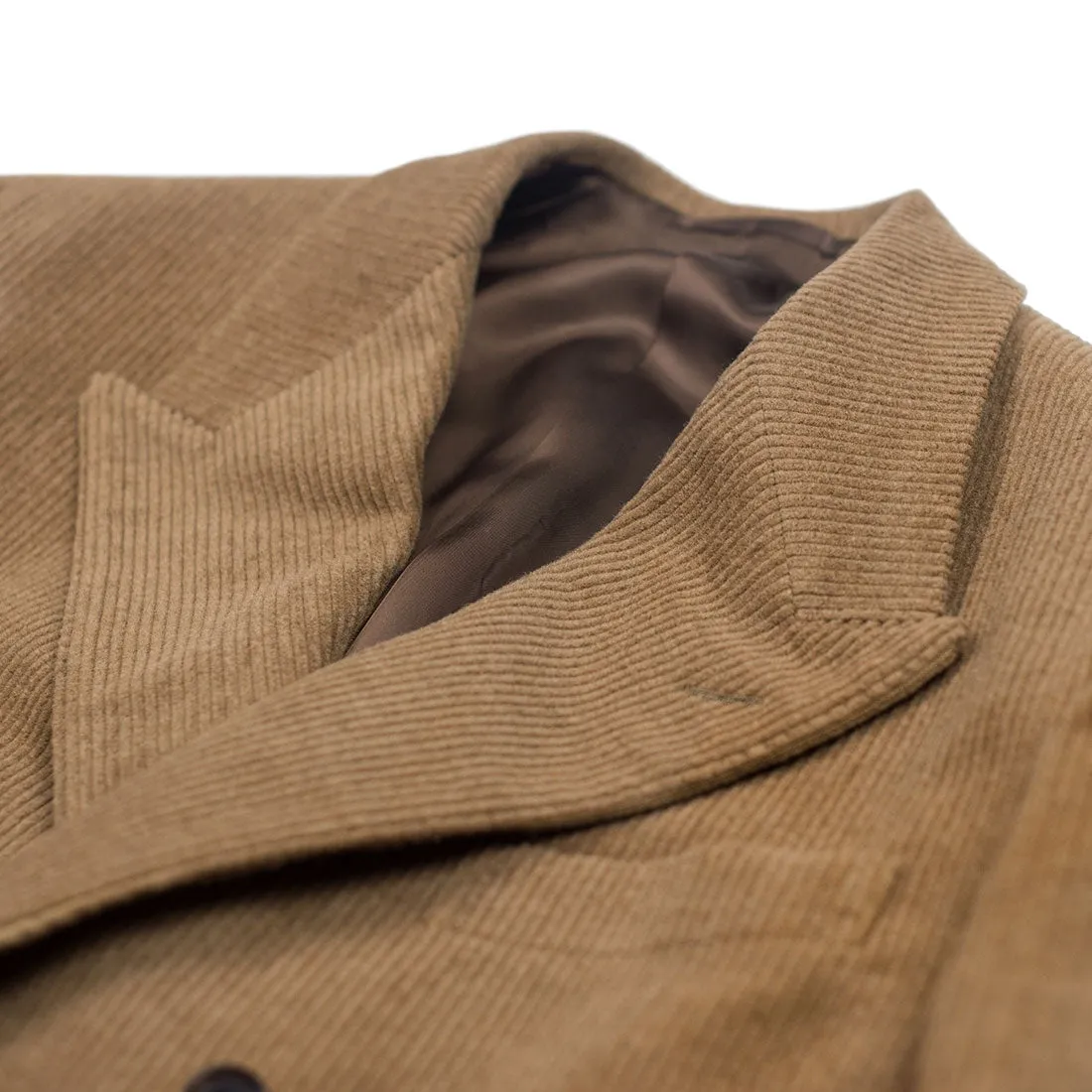 Double-breasted jacket in camelhair & cotton corduroy
