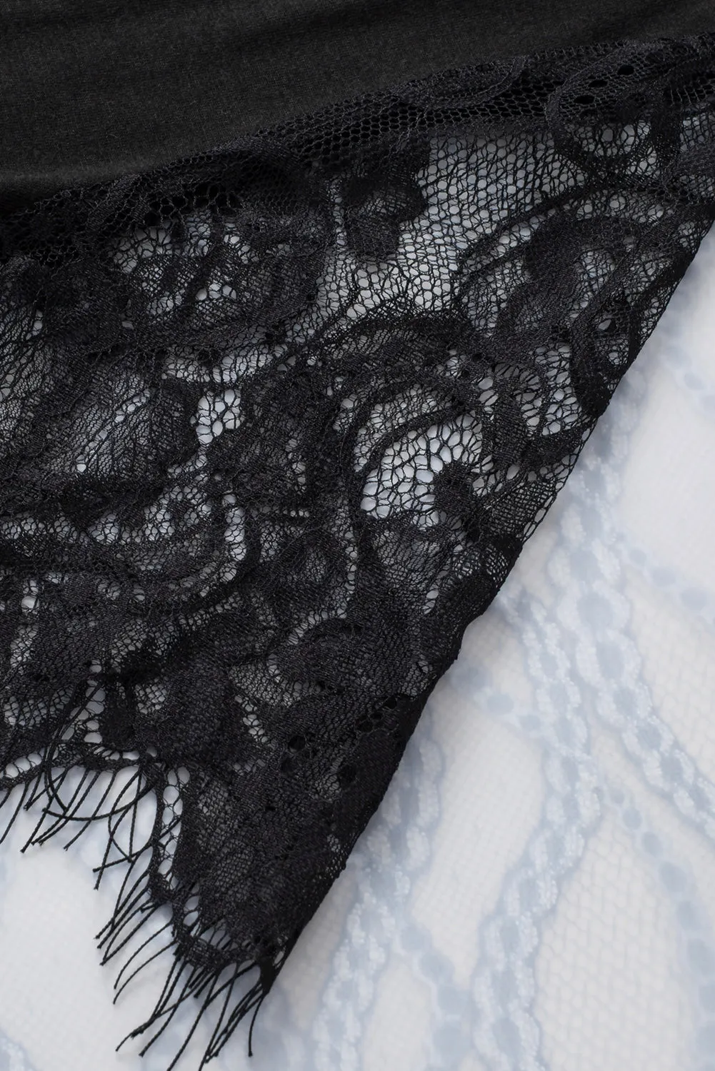 Eyelash Lace Ruffle Babydoll Top