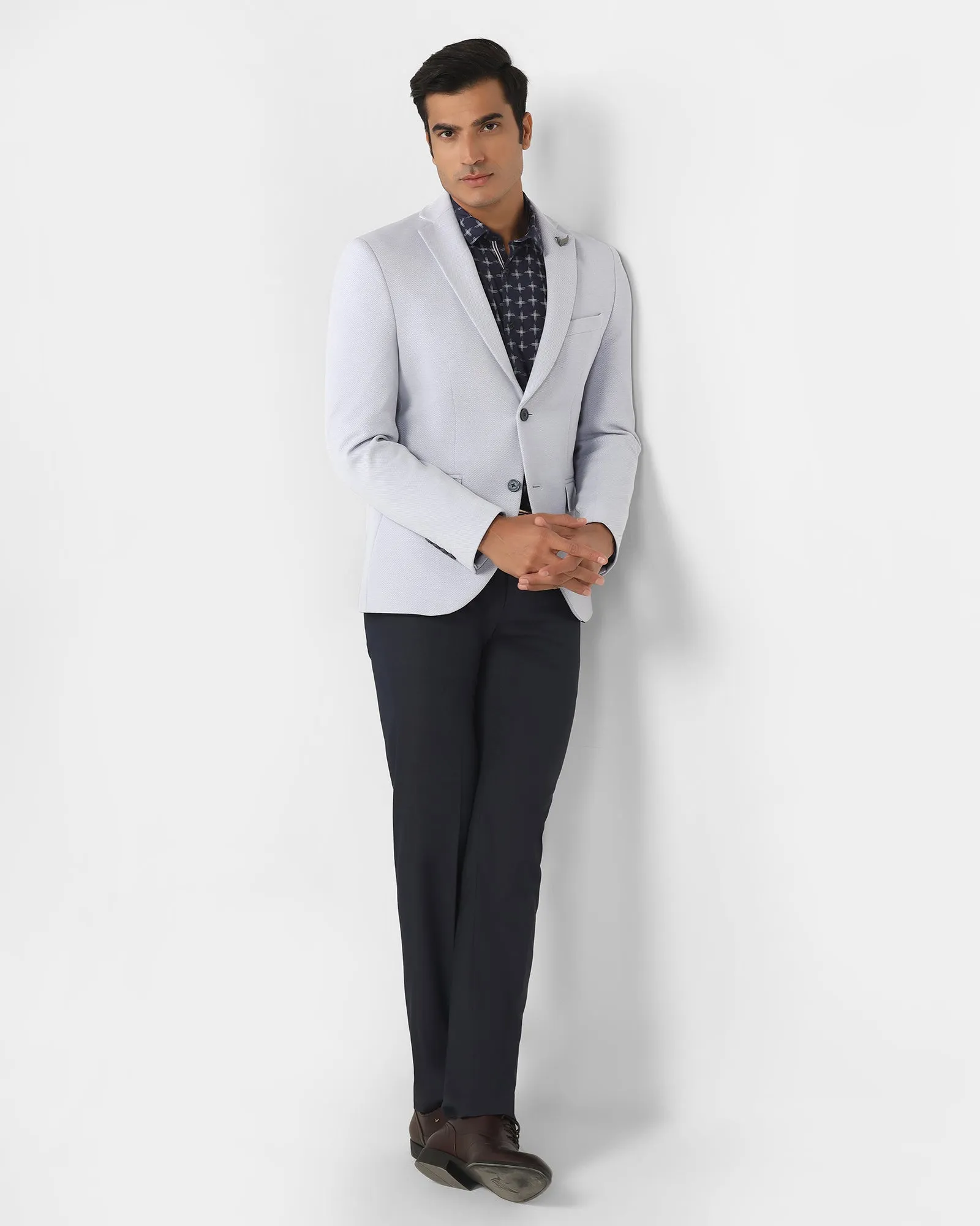 Formal Blue Textured Blazer - Revlon