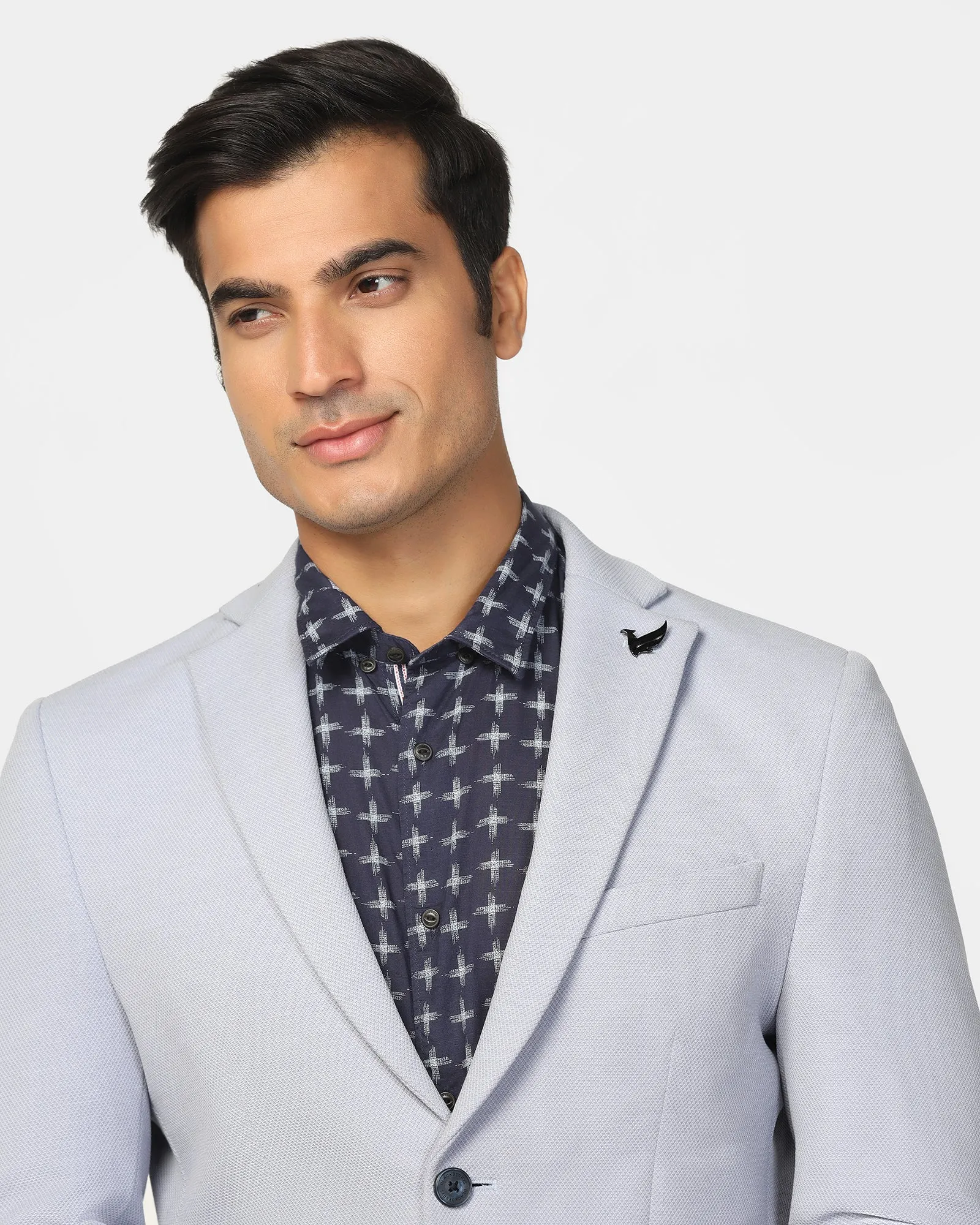 Formal Blue Textured Blazer - Revlon