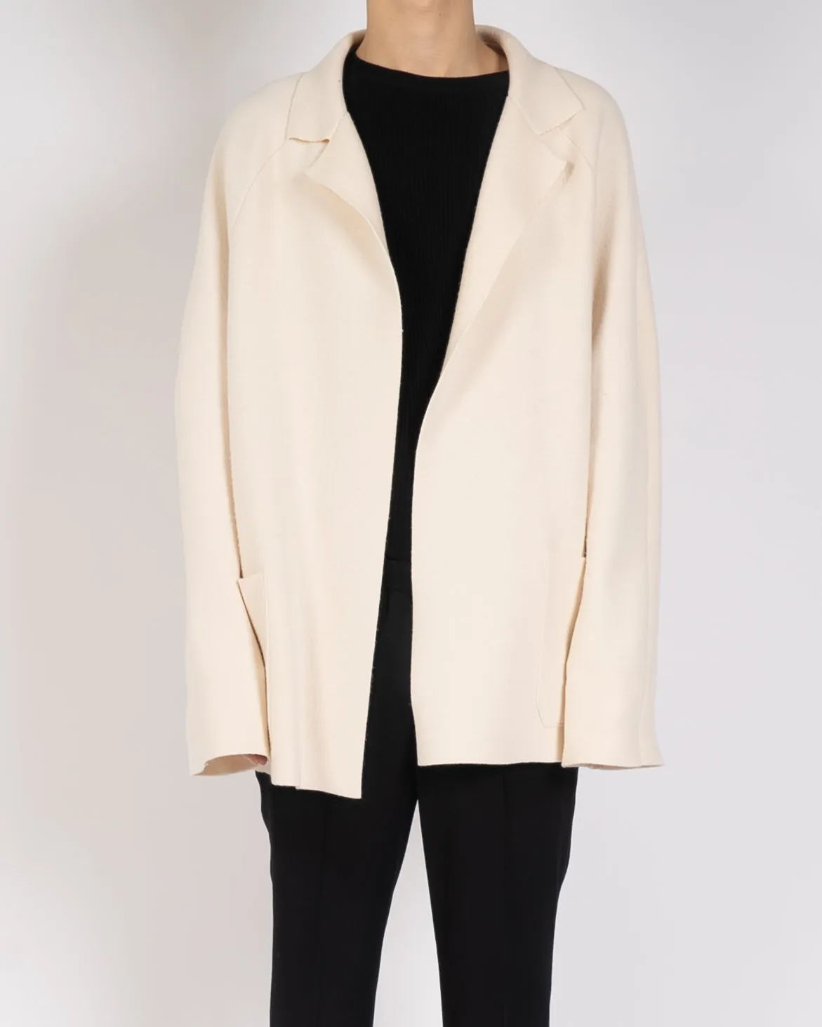 FW19 Ivory Open Wool Knit Cardigan