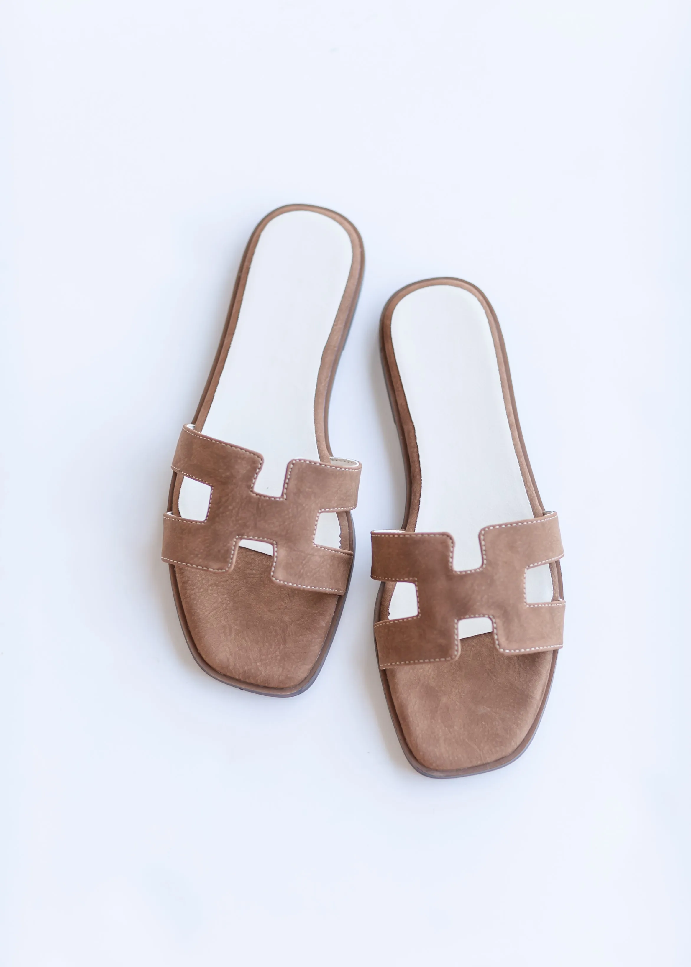 H-Shape Faux Suede Slide Sandals - FINAL SALE