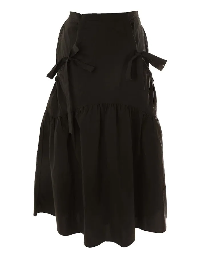 HEV Black Bow Detail Taffeta Skirt