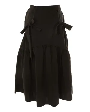 HEV Black Bow Detail Taffeta Skirt