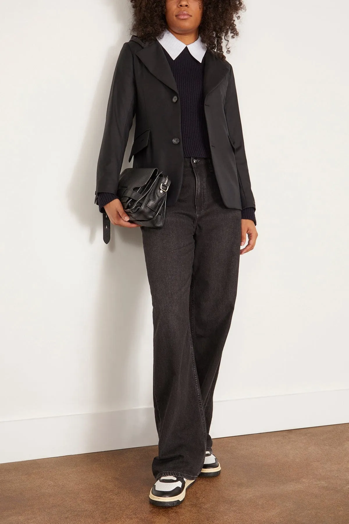 Hooded Blazer in Deep Black