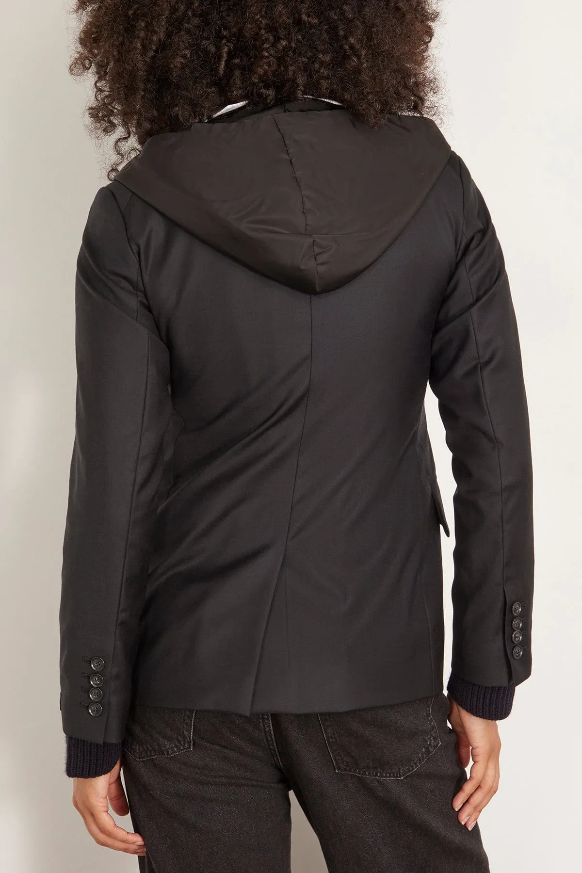 Hooded Blazer in Deep Black