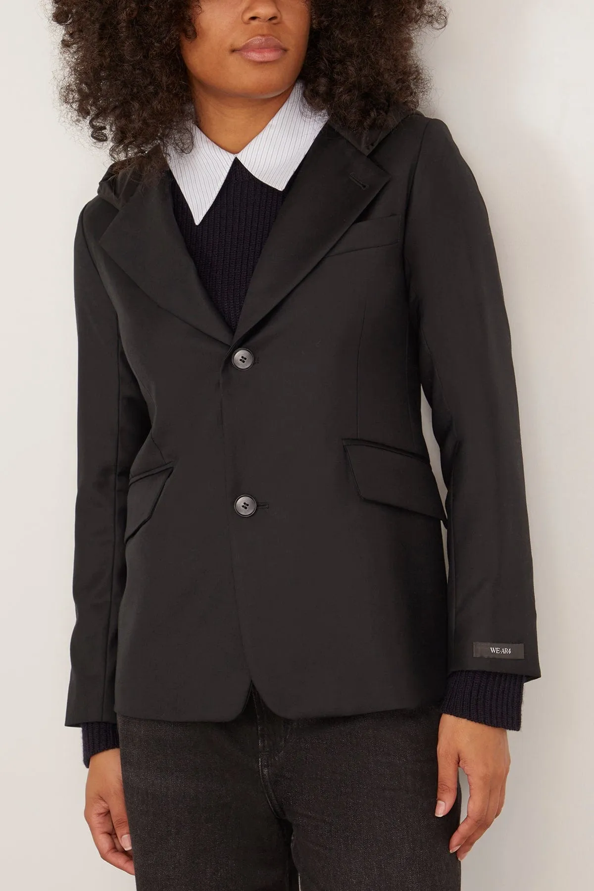 Hooded Blazer in Deep Black