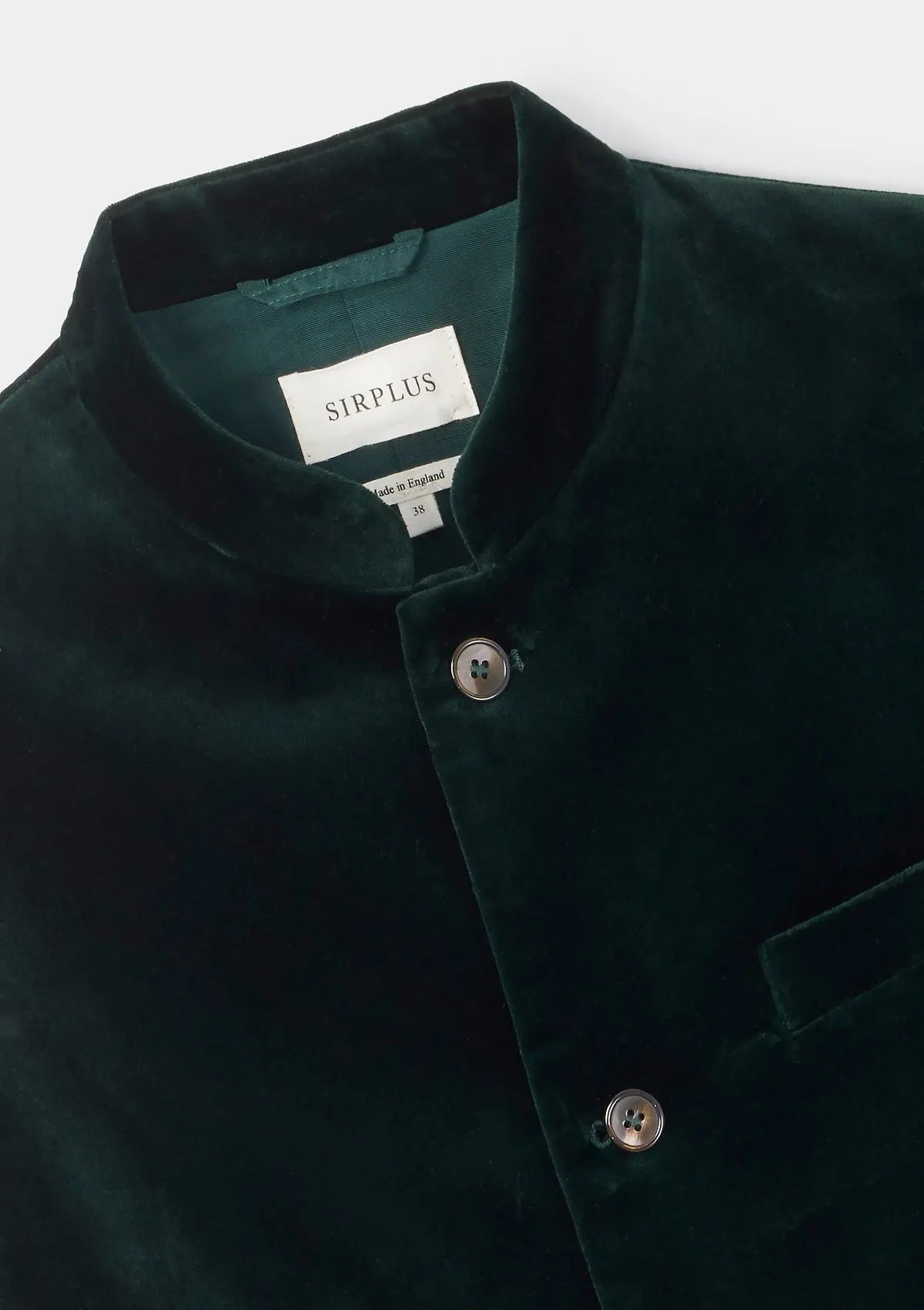 Ivy Green Organic Velvet Nehru Jacket