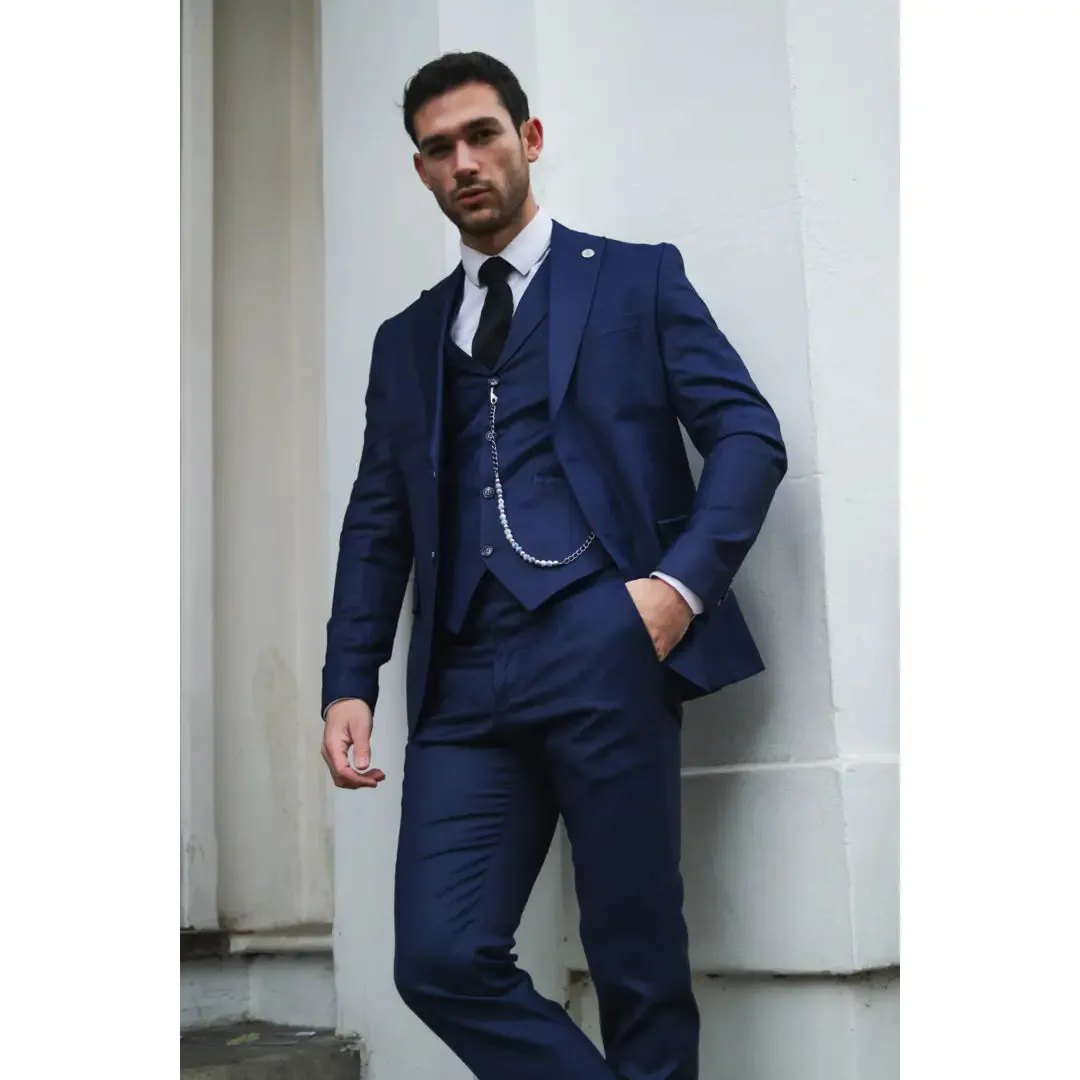 James - Men's 3 Piece Navy Blue Suit