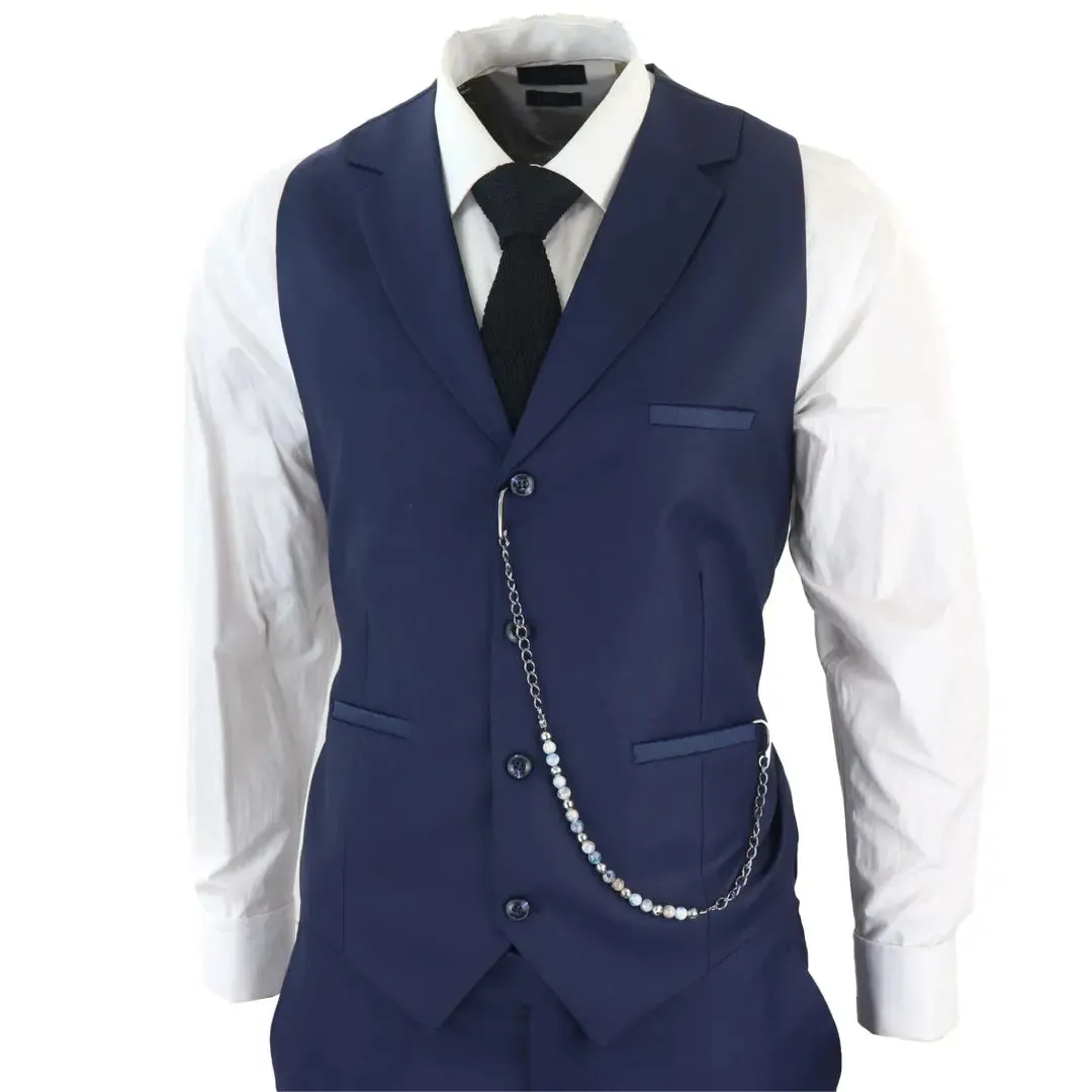 James - Men's 3 Piece Navy Blue Suit