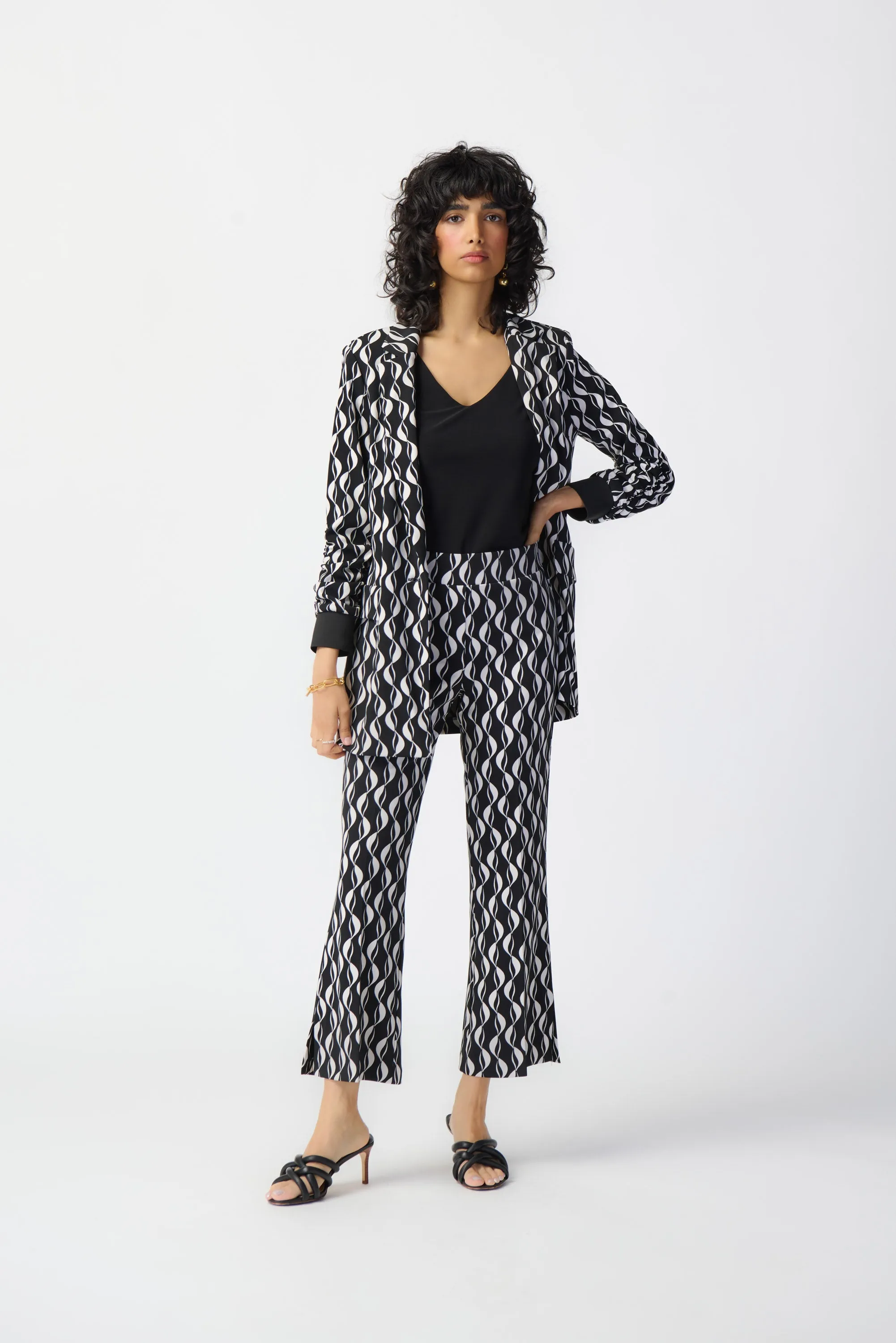 Joseph Ribkoff Geometric Print Silky Knit Pull-On Pants