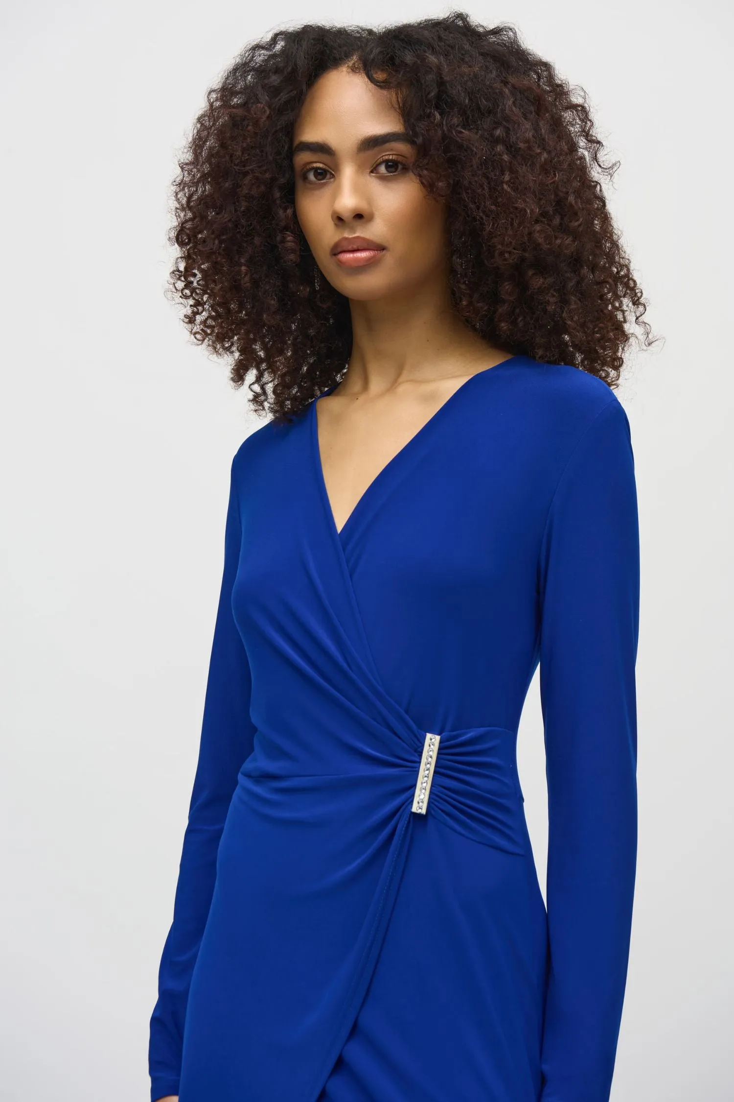 Joseph Ribkoff Silky Knit Wrap Culotte Jumpsuit - Style 244155