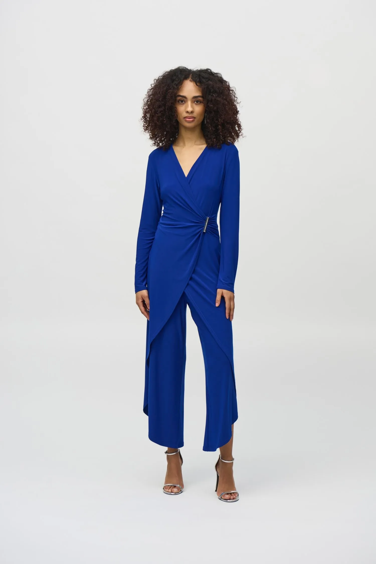 Joseph Ribkoff Silky Knit Wrap Culotte Jumpsuit - Style 244155