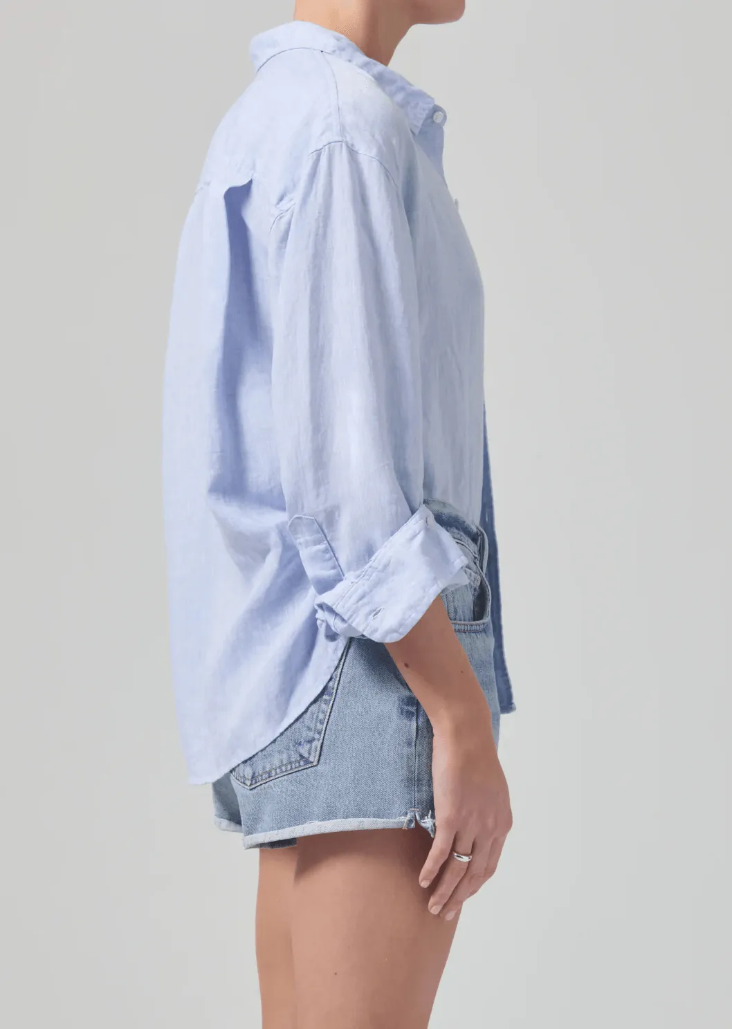 Kayla Shrunken Button Up Glint