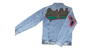 Kelly Green & Orange “Miami- Dade” Denim Jacket