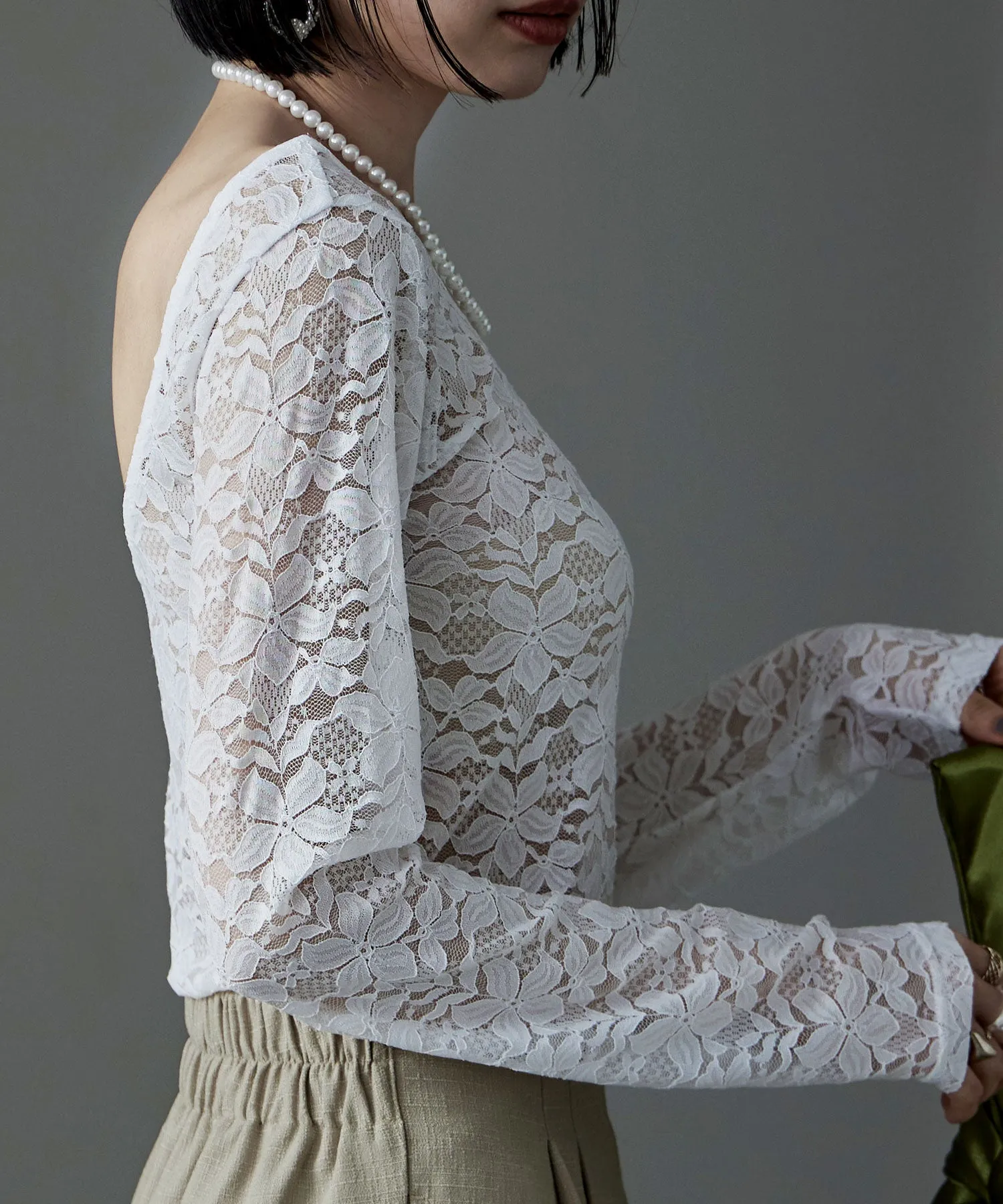 Lace back open tops