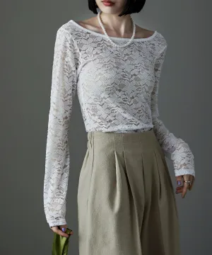 Lace back open tops