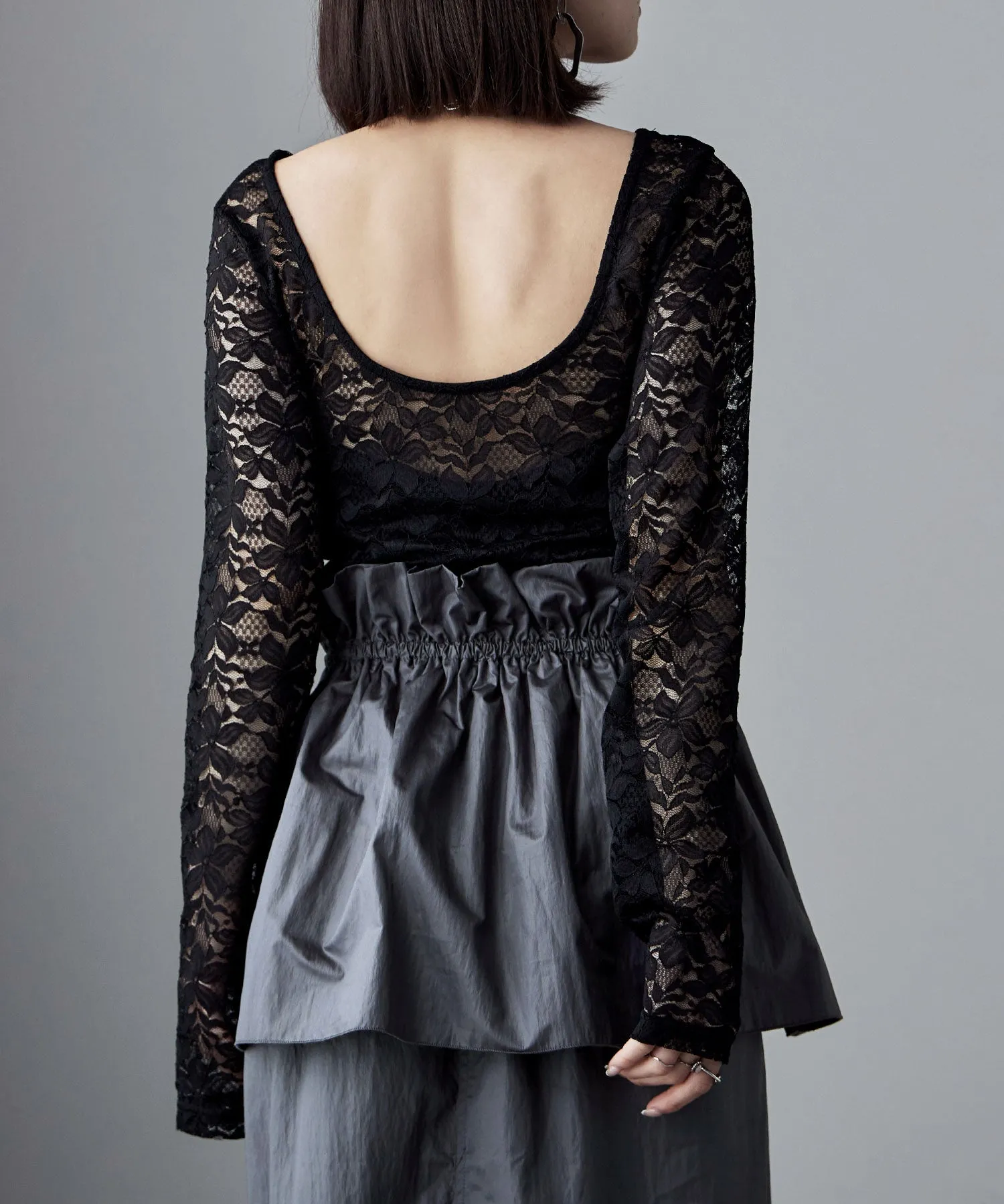 Lace back open tops