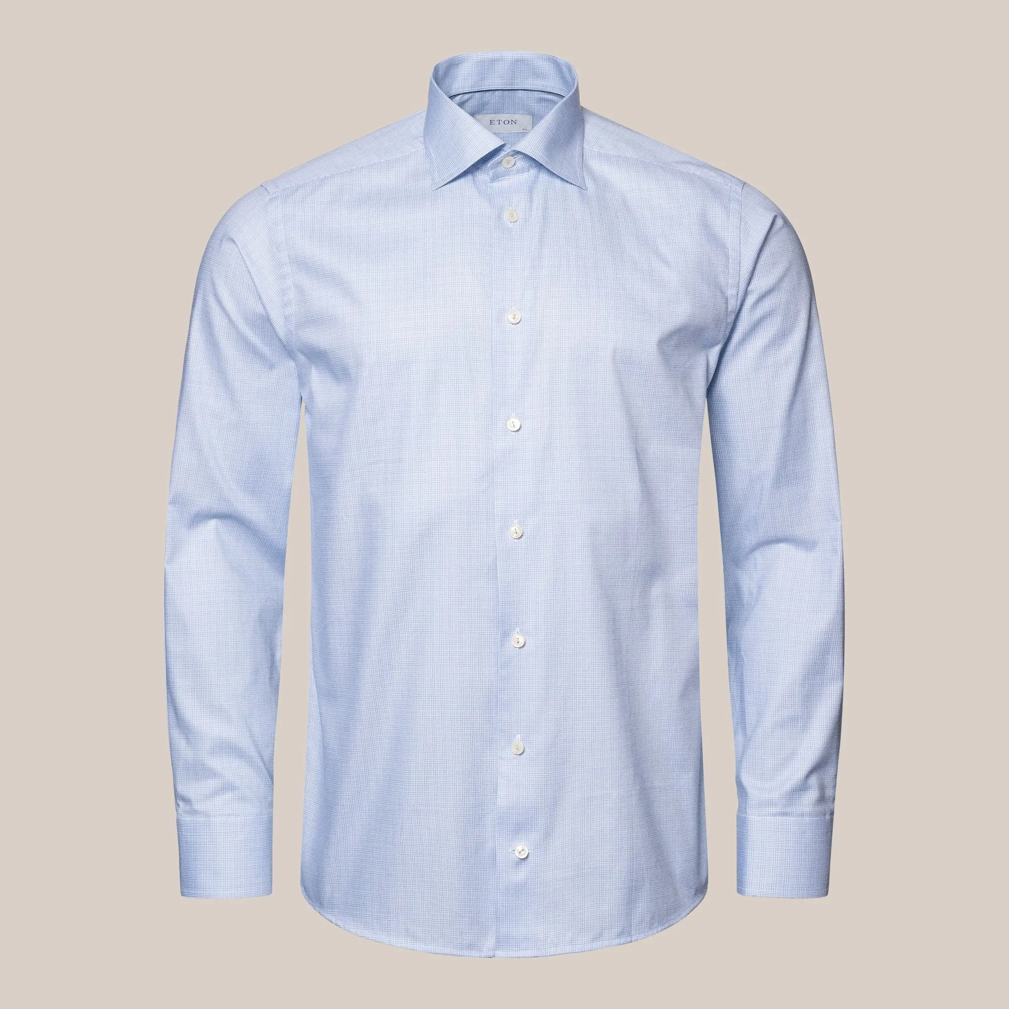 Light Blue Check Signature Oxford Contemporary Fit Shirt - ETON