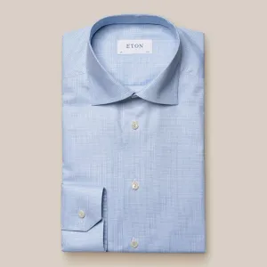Light Blue Check Signature Oxford Contemporary Fit Shirt - ETON