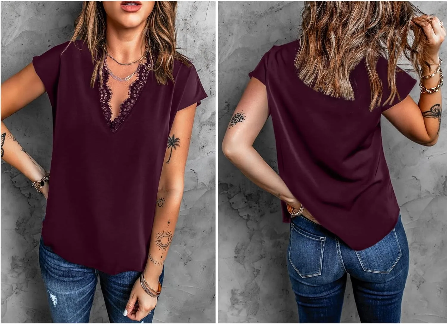 lime flare Dressy Lace Trim Blouse Tops Popular Short Sleeve Shirt