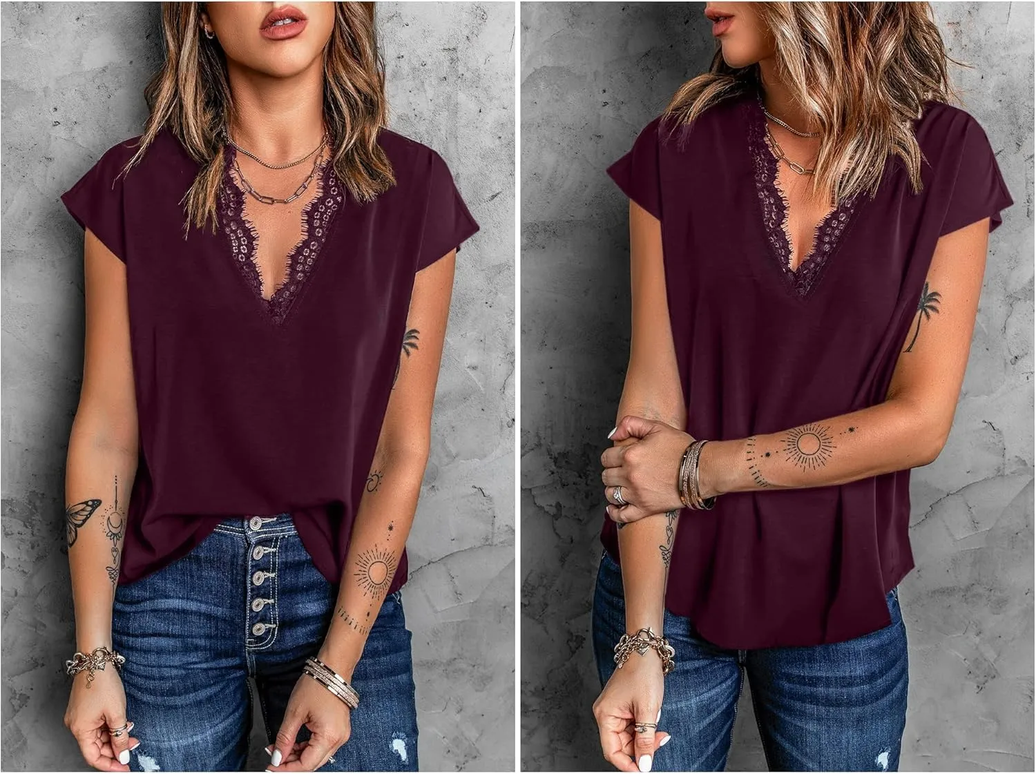 lime flare Dressy Lace Trim Blouse Tops Popular Short Sleeve Shirt