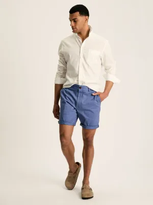 Linen Blend White Plain Long Sleeve Shirt